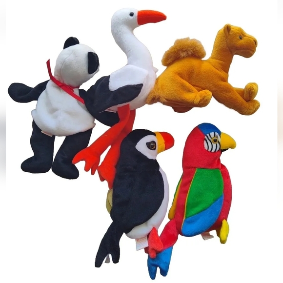 Beanbag Toy Lot: TY Beanie Babies Jabber, Puffer, Fortune, Stilts, & A Camel - Picture 2 of 6